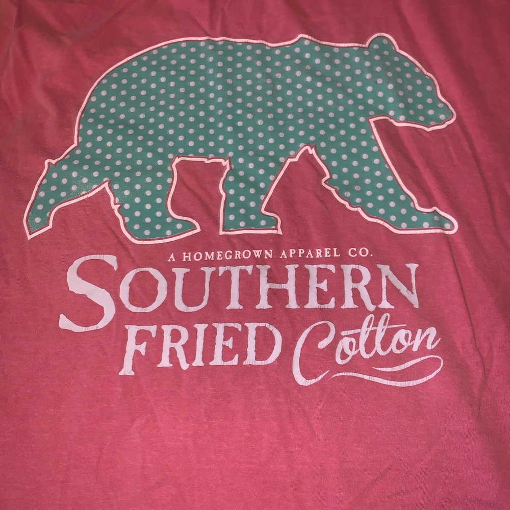 pink southern fried cotton t-shirt